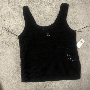 Old Navy black crocheted cropped tank